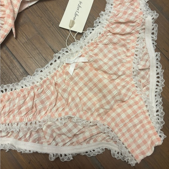 NWT for love and lemons pink gingham lingerie set - Picture 4 of 16